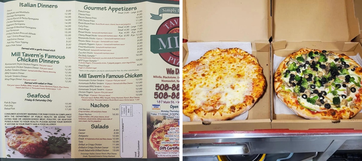 Mill Tavern Pizza Menu